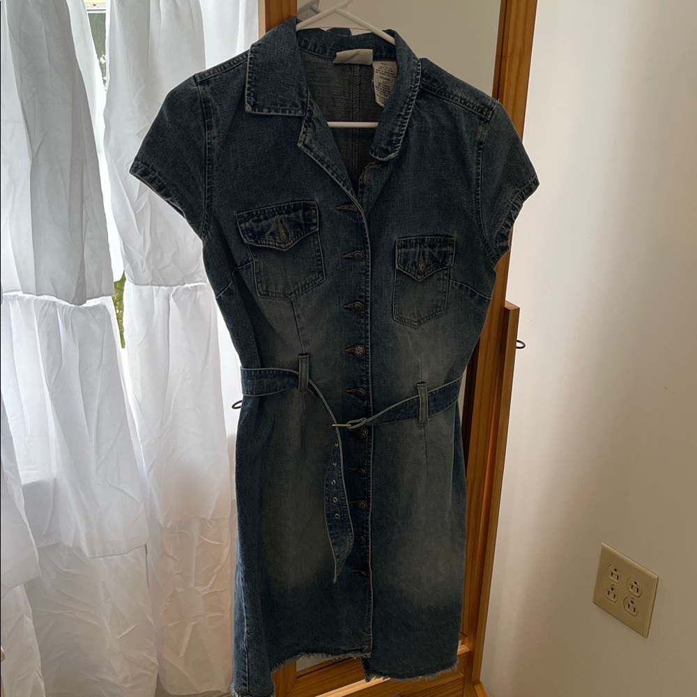 Denim Button-Down Dress - image 1